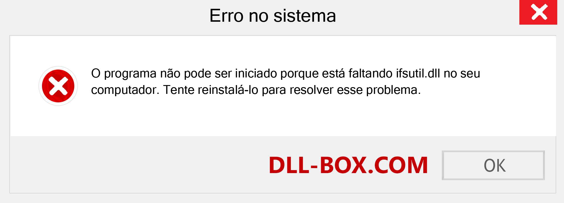 Arquivo ifsutil.dll ausente ?. Download para Windows 7, 8, 10 - Correção de erro ausente ifsutil dll no Windows, fotos, imagens